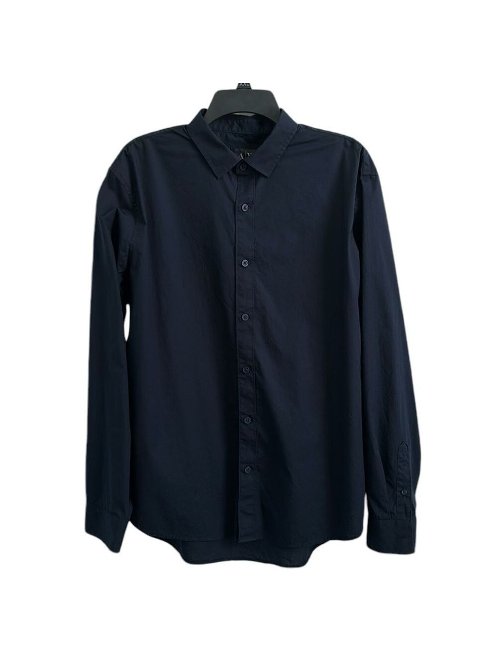 Armani Exchange A/X Black Cotton Lycra Button Down Long Sleeve Shirt Size Reg L